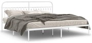 Estrutura de cama com cabeceira 200x200 cm metal branco