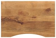 vidaXL Tampo de mesa com curva 80x50x2,5 cm mangueira áspera maciça