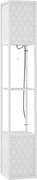 HOMCOM Candeeiro de Pé de Madeira com Estantes Lâmpada E27 Máx. 40W com Interruptor 26x26x156 cm Branco | Aosom Portugal