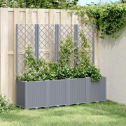 vidaXL Vaso/floreira de jardim c/ treliça 160x40x140 cm PP cinzento azul