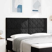 vidaXL Cabeceira LED Design Diamond Blocks Preta 180 cm em Veludo