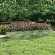 vidaXL Canteiro elevado de jardim 320x80x45cm aço galvanizado prateado