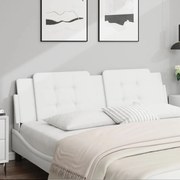 vidaXL Almofadão de cabeceira 180 cm couro artificial branco