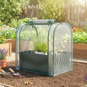 Mini Estufa com Bolsa de Plantação Estufa Pequena Portátil para Interior e Exterior 68x50x70 cm Verde