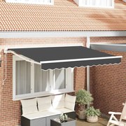 vidaXL Toldo Retrátil Manual Antracite 300 x 200 cm Poliéster e Metal