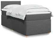Cama com molas/colchão 80x200 cm tecido cinzento-escuro