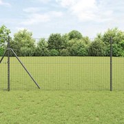 vidaXL posts de cerca 26 pcs cinzas Ø32 mm 150 cm em aço galvanizado
