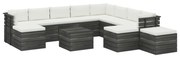 12 pcs conjunto lounge de paletes com almofadões pinho maciço