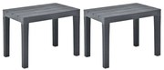 vidaXL Bancos de jardim 2 pcs plástico antracite