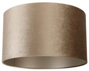 Abajur de Veludo Taupe 35/35/20 Clássico / Antigo