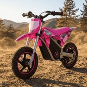 Mini moto eléctrica Warrior 150W MX150 12/12 Até 15 km/h C/ Limitador Rosa