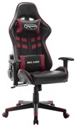 Cadeira de gaming couro artificial preto e vermelho tinto