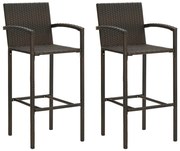 vidaXL Bancos de bar 2 pcs vime PE castanho