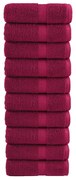 vidaXL Toalhas de rosto premium SOLUND 10 unidades Bordeaux 30x30 cm 600 g/m²
