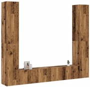 armários de TV montados na parede 6 pcs madeira velha