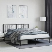 vidaXL Estrutura de cama com cabeceira 160x200 cm metal preto