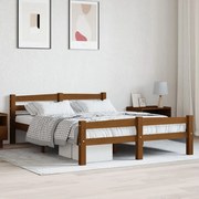 vidaXL Estrutura de cama 140x200 cm pinho maciço castanho mel