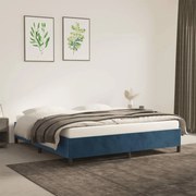 vidaXL Estrutura de cama sem colchão 180x200 cm veludo azul-escuro