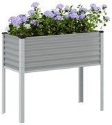vidaXL Vaso/floreira de jardim 100x45x90 cm aço cinzento