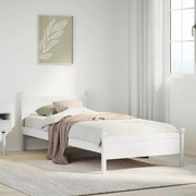 Cama sem colchão 90x190 cm madeira de pinho maciça branco