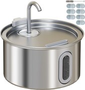 PawHut Fonte para gatos 2,5L Bebedouro para gatos com bomba silenciosa LED filtro de carvão ativado 19,4 x 19,4 x 18,7 cm | Aosom Portugal