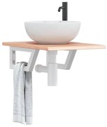 vidaXL Prateleira de parede p/ lavatório aço/madeira carvalho maciça