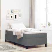 Cama Box Spring com Colchão Cinza Individual Tecido de Veludo