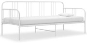 vidaXL Sofá-cama 90x200 cm metal branco