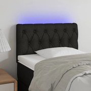 Cabeceira de cama c/ luzes LED tecido 80x7x78/88 cm preto