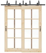 vidaXL Kit de ferragens para porta deslizante 200 cm aço preto