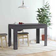 vidaXL Mesa de jantar 120x60x76 cm contraplacado cinzento brilhante