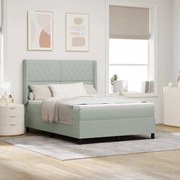 Camas Box Spring vidaXL com Colchão Cinzento Claro 140x190 cm Veludo