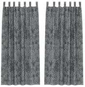 Cortinas 2 pcs com Ilhós Cinza 225x140 cm