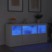 vidaXL Aparador com luzes LED 142,5x37x67 cm branco