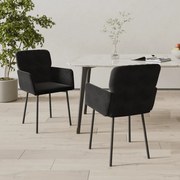 Cadeiras de jantar 2 pcs veludo preto
