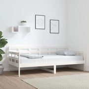 Sofá-cama 90x190 cm madeira de pinho maciça branco