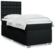 vidaXL Cama com molas/colchão 80x200 cm tecido preto