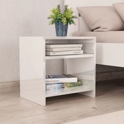 vidaXL Mesa de cabeceira derivados de madeira branco brilhante