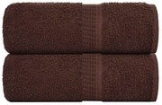 vidaXL Toalhas de rosto FROGN 2 peças marrom 30x30 cm 360 g/m²