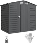 Outsunny Abrigo de Jardim 2,27 m² 190x131x188 cm com 2 Ventilações Porta com Fechadura para Armazenamento de Ferramentas Cinza | Aosom Portugal