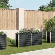 vidaXL Canteiro elevado jardim aço galvanizado 160x40x77cm antracite