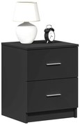 vidaXL Mesa de cabeceira com 2 gavetas 40x36x50 cm preto