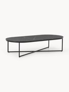 Mesa de centro oval com tampo de vidro com aspeto de mármore Antigua