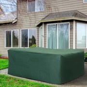 Capa/Lona de proteção impermeável para mobiliário de jardim em tecido Oxford 600D, retangular, 210 L x 140 L x 80 A cm, verde