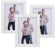 Conjunto de molduras para fotos 5x7 (13x18 cm), 3 peças em MDF com frente de vidro | SONGMICS | 21.1 x 16.0 x 1.5 cm | branco | RPF33WT.