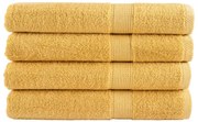 vidaXL Toalhas de sauna premium SOLUND 4pcs 80x200cm 600 gsm dourado