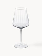 Copos de vinho tinto de cristal Bernadotte com estrutura ranhurada, conjunto de 6