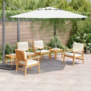 Conjunto de Jantar de Jardim de 6 Peças com Almofadas em Madeira de Acácia