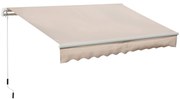 Toldo Manual Retrátil 295x200 cm Toldo para Varanda com Manivela de Me