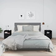 vidaXL Mesas de cabeceira 2 pcs 40x34x55 cm pinho maciço preto